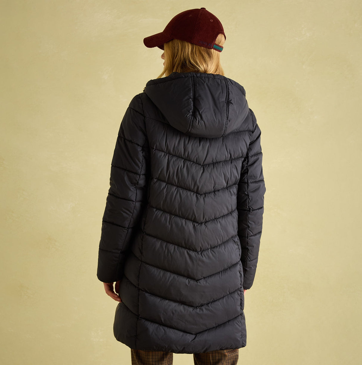 Joules MOORSDALE Womens Mid Length Showerproof Padded Coat with Hood Black