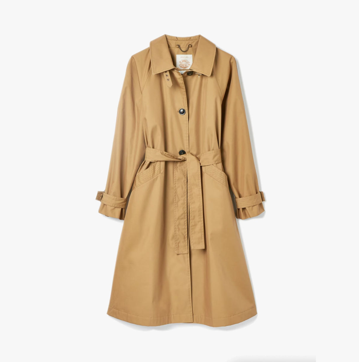 Joules Epwell Womens Waterproof Belted Trench Coat Brown
