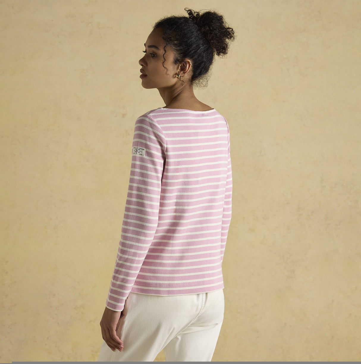 Joules HARBOUR Boat Neck 100% Cotton Breton Top Pink Stripe