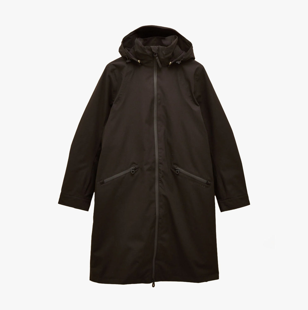 Joules RAINAWAY Womens Lightweight Waterproof Longline Raincoat with Hood Black