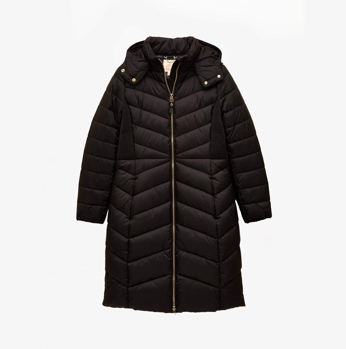 Joules PEMBURY Womens Showerproof Longline Padded Coat with Hood Black
