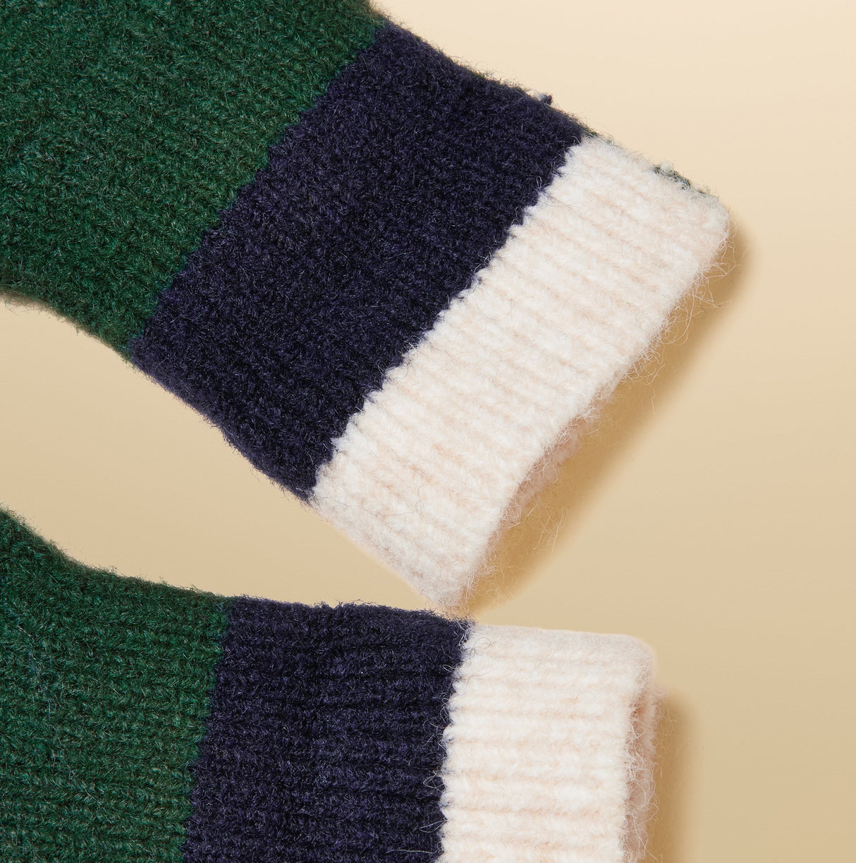 Joules POPLEY STRIPE Womens Gloves Green/Navy