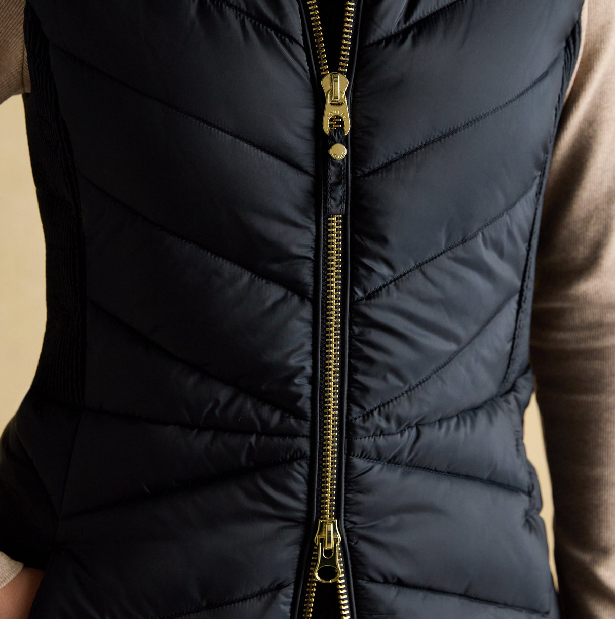 Joules PEMBURY Longline Showerproof Padded Gilet with Hood Navy