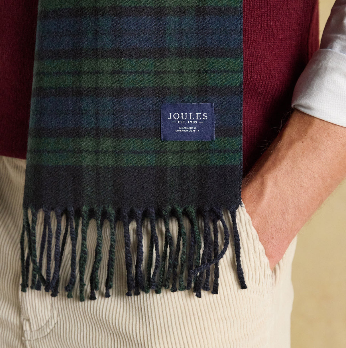 Joules LANGTREE Mens Scarf Navy