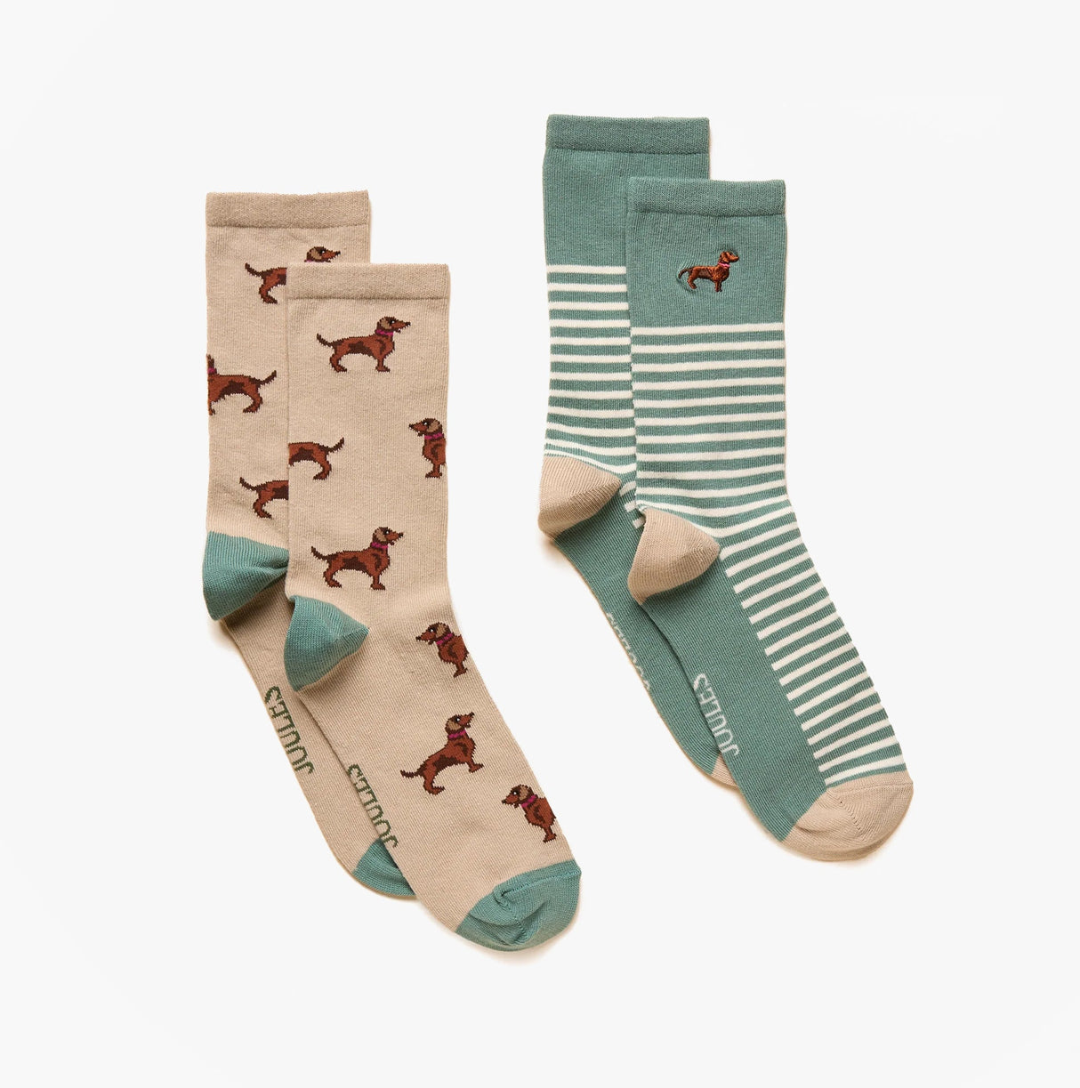 Joules EVERYDAY Womens Socks Khaki/Cream
