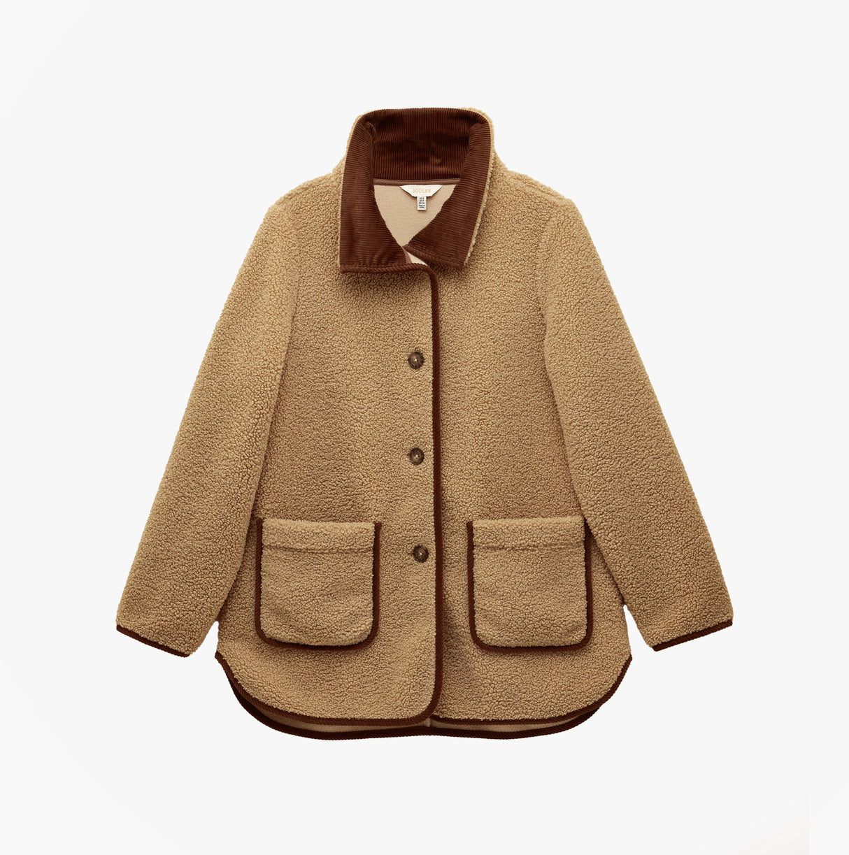 Joules SADIE LONGLINE Womens Longline Fleece Jacket Neutral