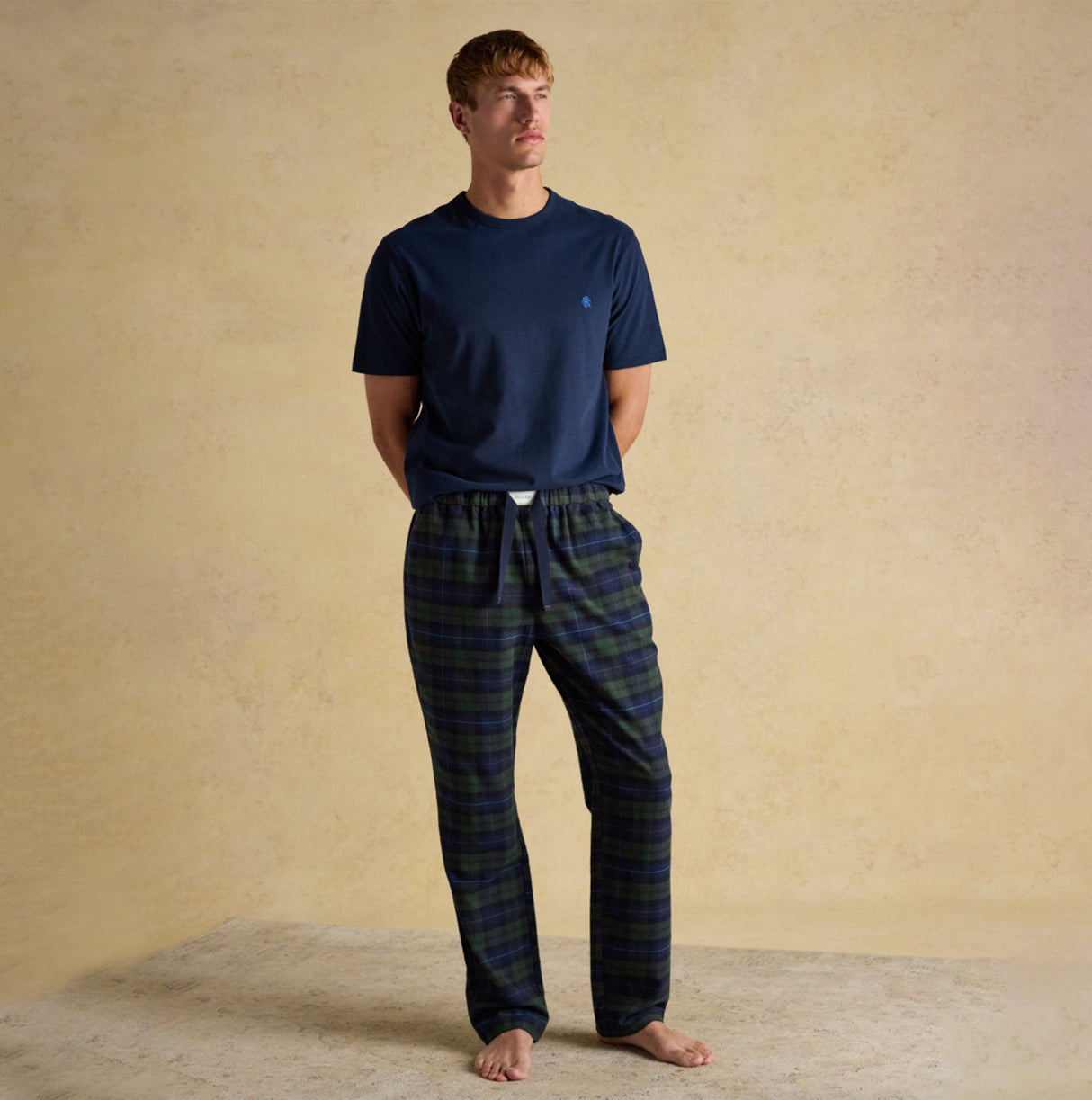 Joules DOZER Mens Pyjama Bottoms Green/Navy