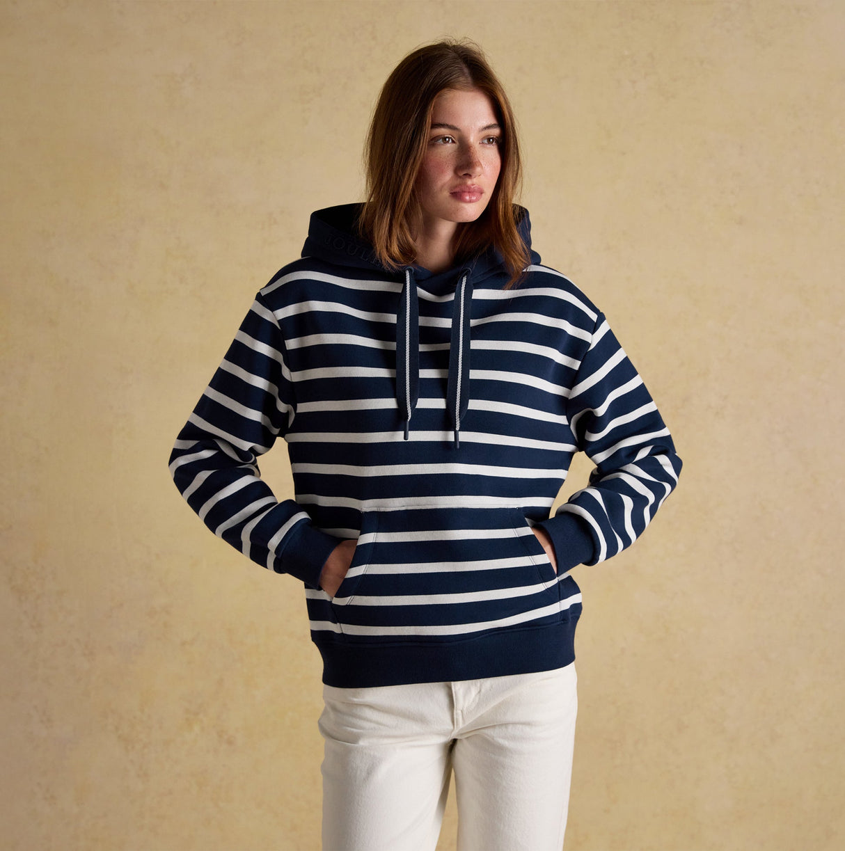 Joules MILBOURNE Womens Hoodie Navy/White Stripe