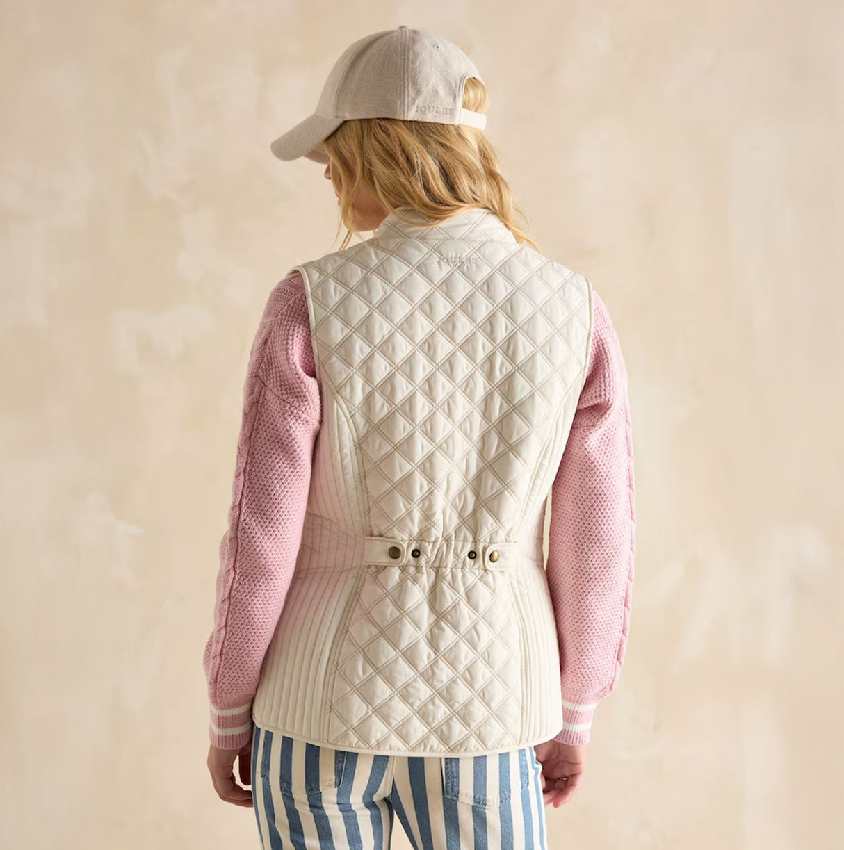 Joules MINX Womens Showerproof Quilted Gilet Cream