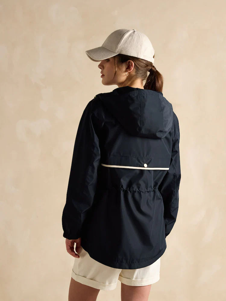 Joules Holt Waterproof Packable Raincoat with Hood Navy