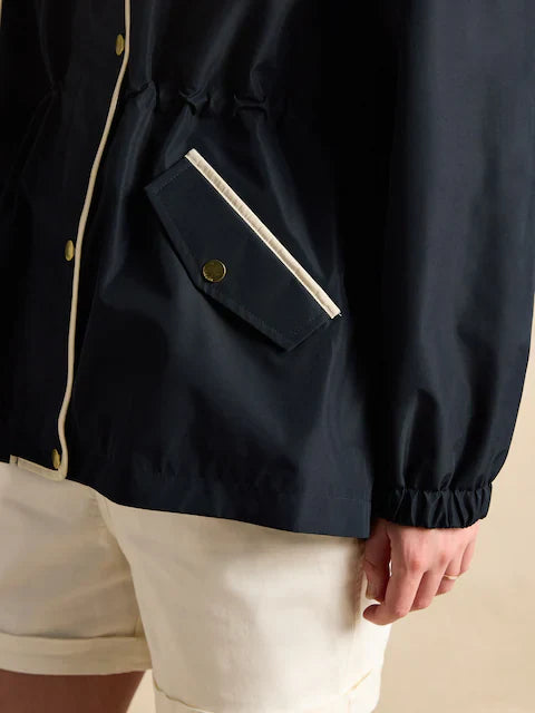 Joules Holt Waterproof Packable Raincoat with Hood Navy