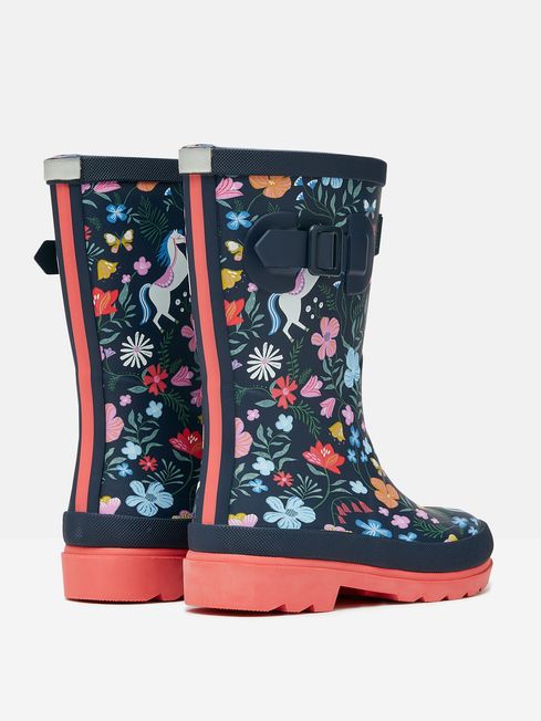 Joules JNR WELLY PRINT Girls Wellies Navy Horse