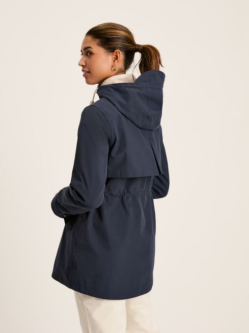 Joules PORTWELL Waterproof Hoodie Raincoat With Adjustable French Navy