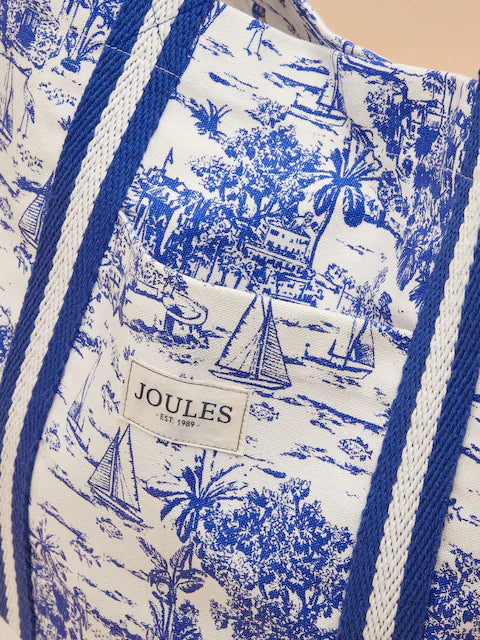 Joules PROMENADE Womens Tote Bag Blue Toile