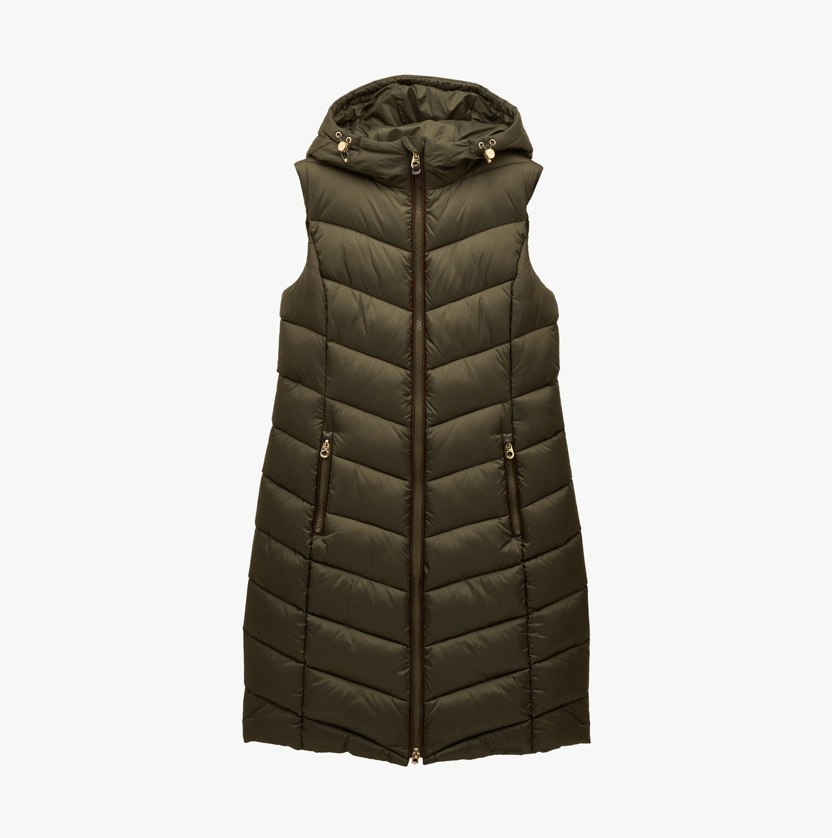 Joules MOORSDALE Womens Longline Showerproof Padded Gilet Green