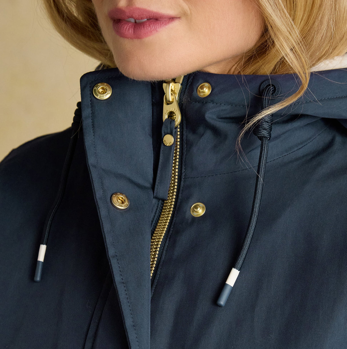 Joules PORTWELL Waterproof Hoodie Raincoat With Adjustable Waist Navy