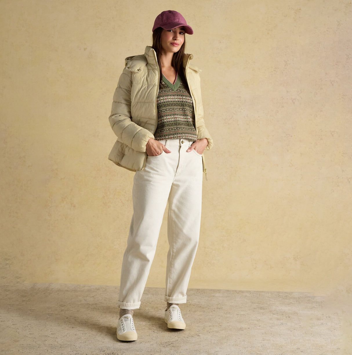 Joules HADLOW Womens Padded Short Coat Neutral