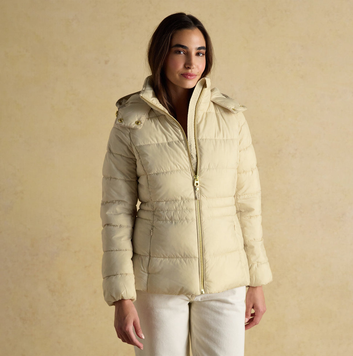 Joules HADLOW Womens Padded Short Coat Neutral