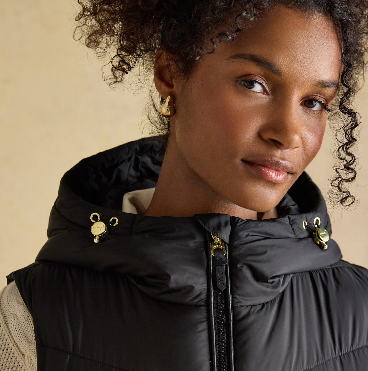 Joules MOORSDALE Womens Longline Showerproof Padded Gilet Black