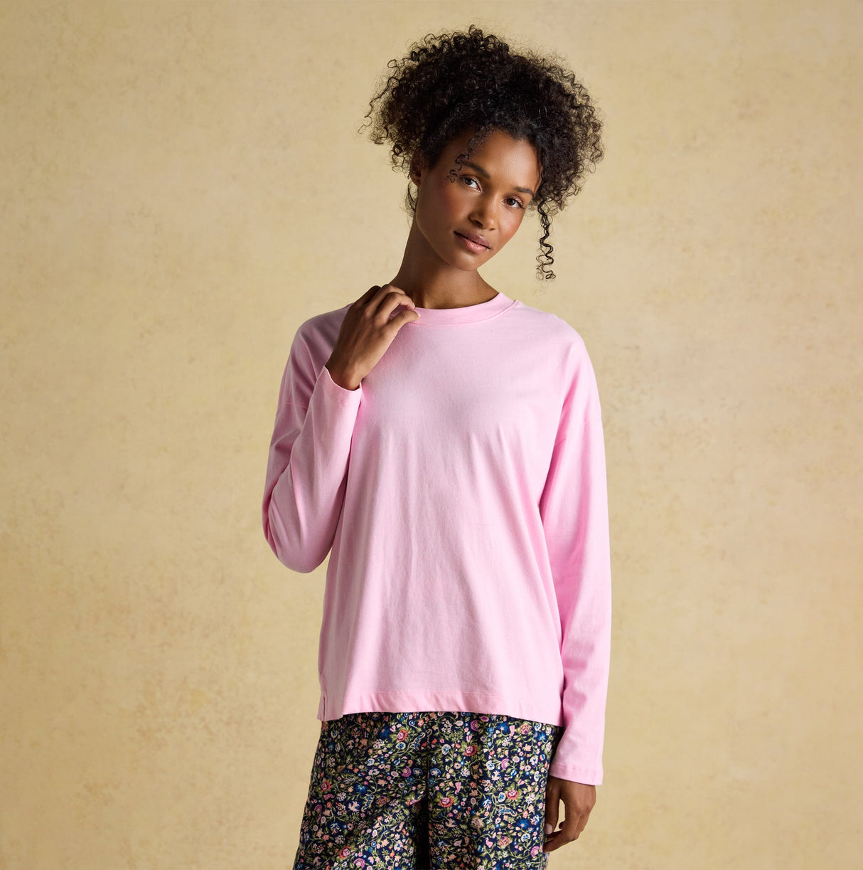 Joules JERSEY Pyjama Top Womens Sweatshirts Pink