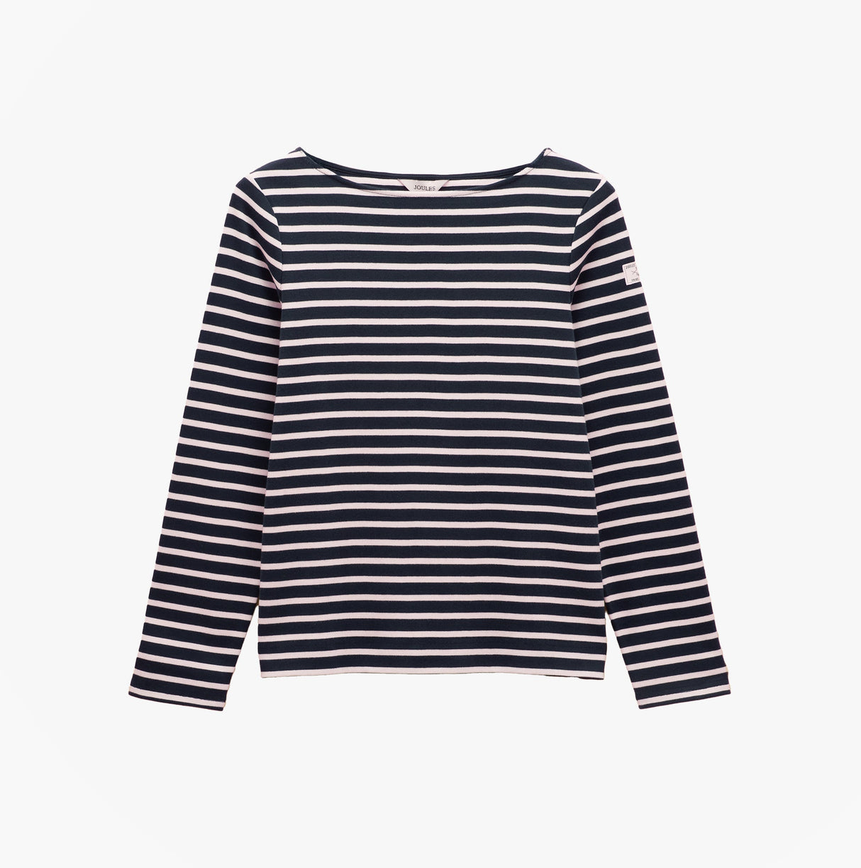 Joules HARBOUR Boat Neck 100% Cotton Breton Top Navy/White Stripe