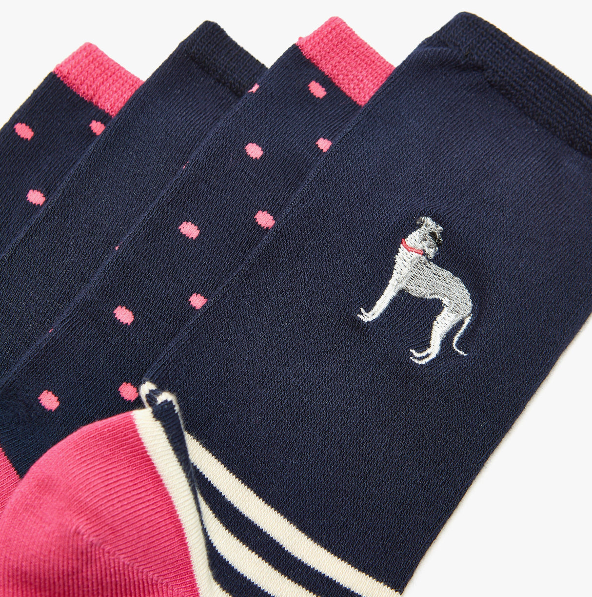 Joules EVERYDAY 2-Pack Womens Socks Navy Dog