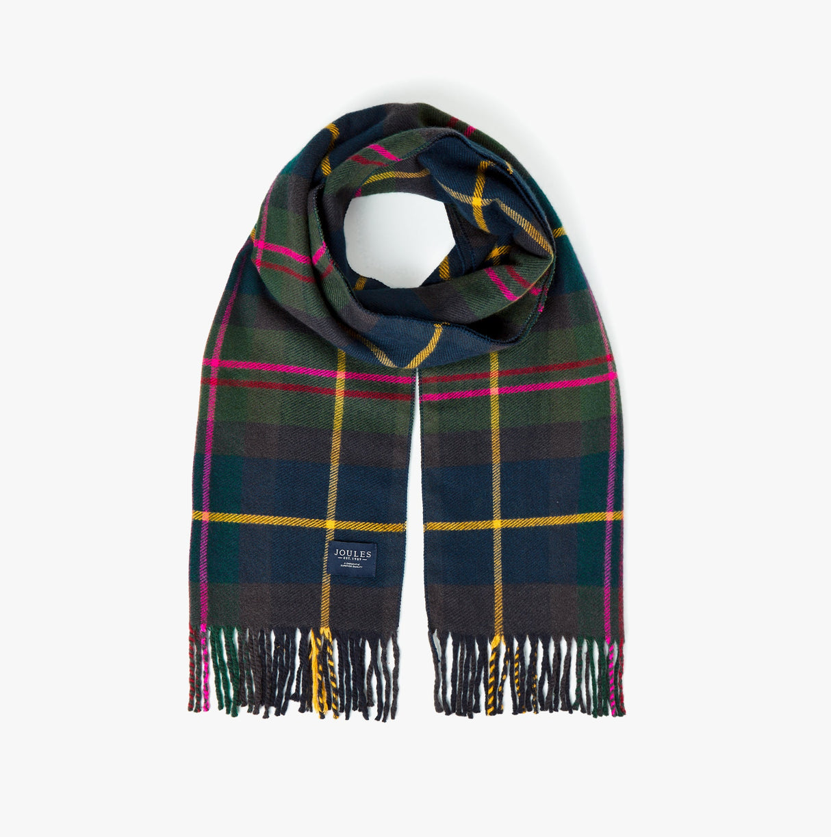 Joules LANGTREE Womens Scarf Navy Check