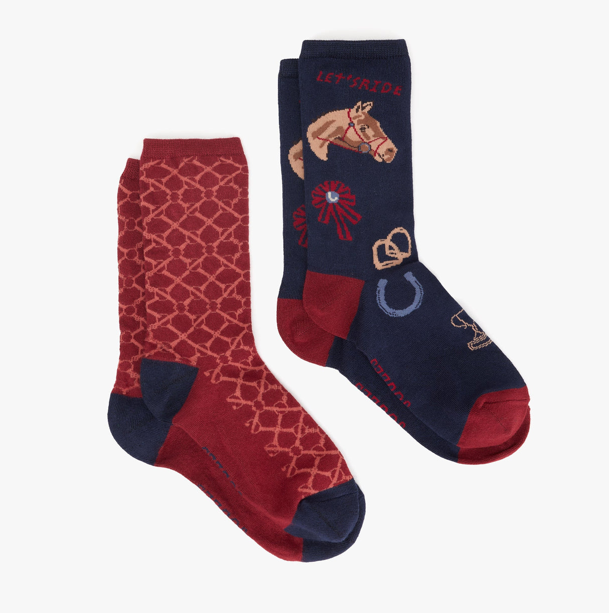 Joules EVERYDAY 2-Pack Womens Socks Navy Horse