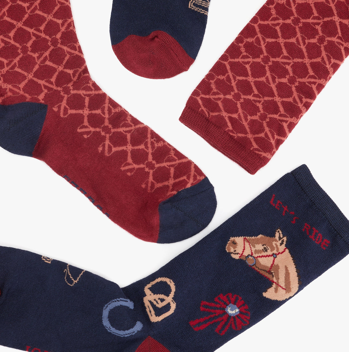 Joules EVERYDAY 2-Pack Womens Socks Navy Horse
