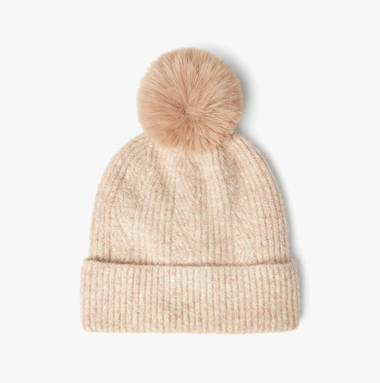 Joules EFFIE Womens Knitted Bobble Hat Camel