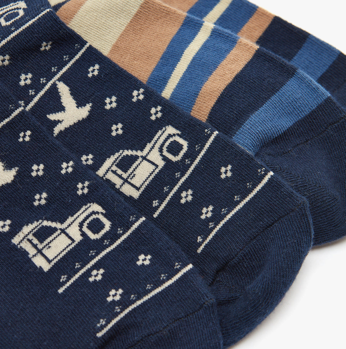 Joules KINGSBURY 2-Pack Mens Socks Navy Car