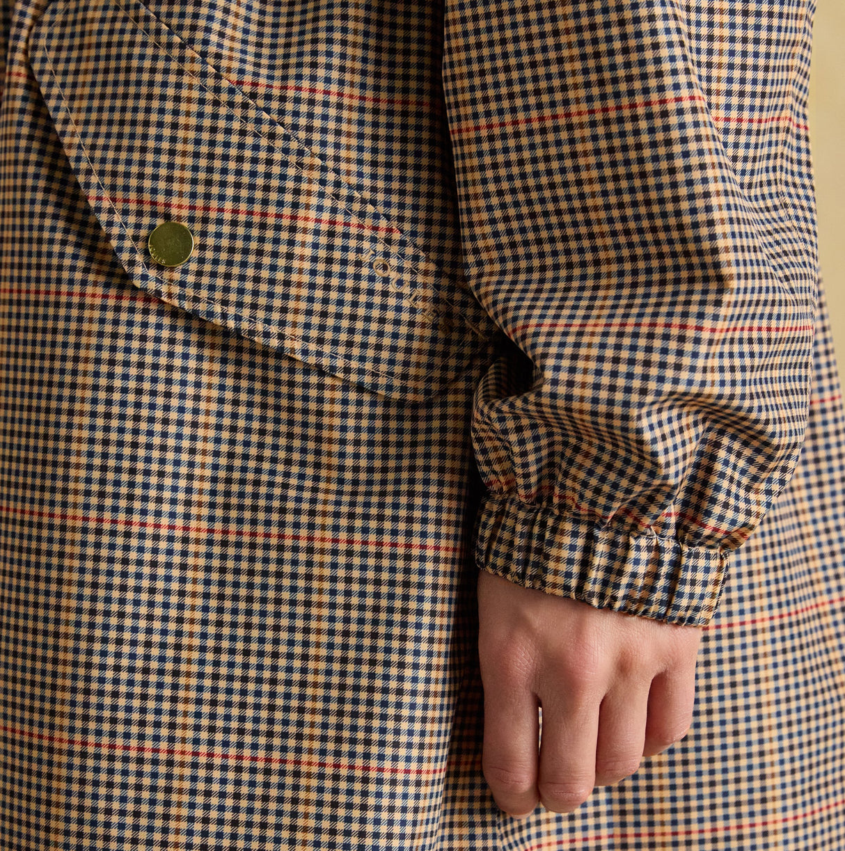 Joules HOLKHAM Waterproof Packable Raincoat With Hood Brown Check