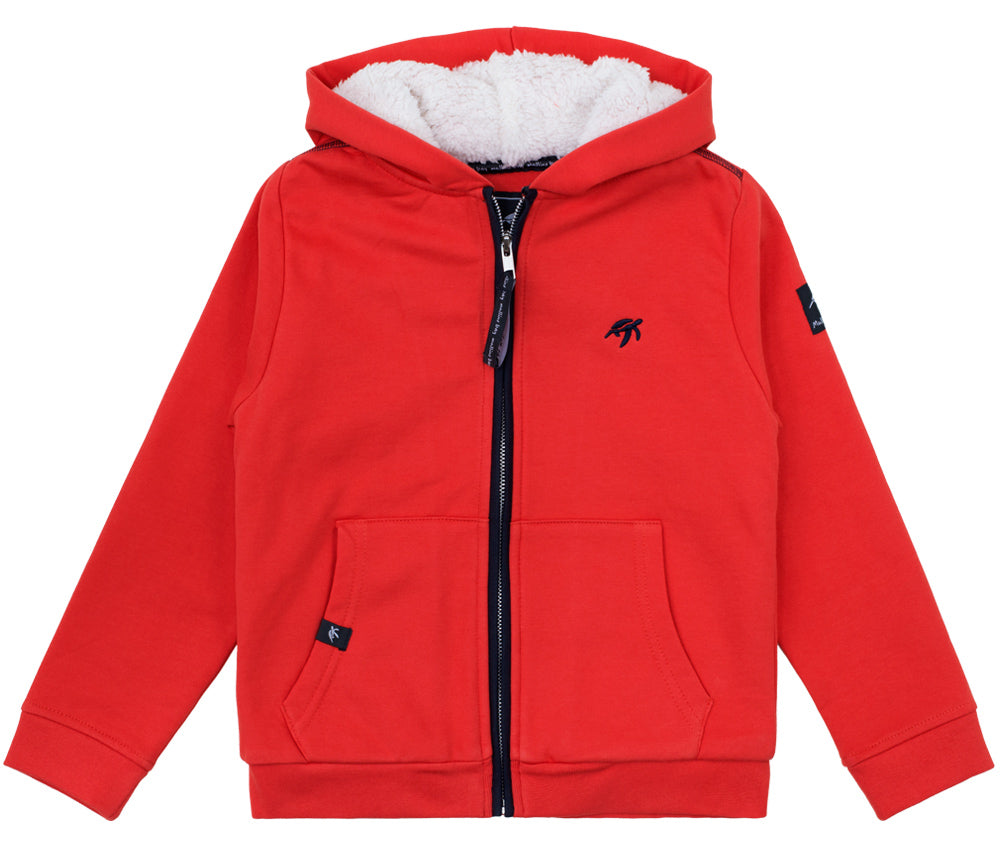 Childrens Boatyard Full Zip Hood - Spicy Red