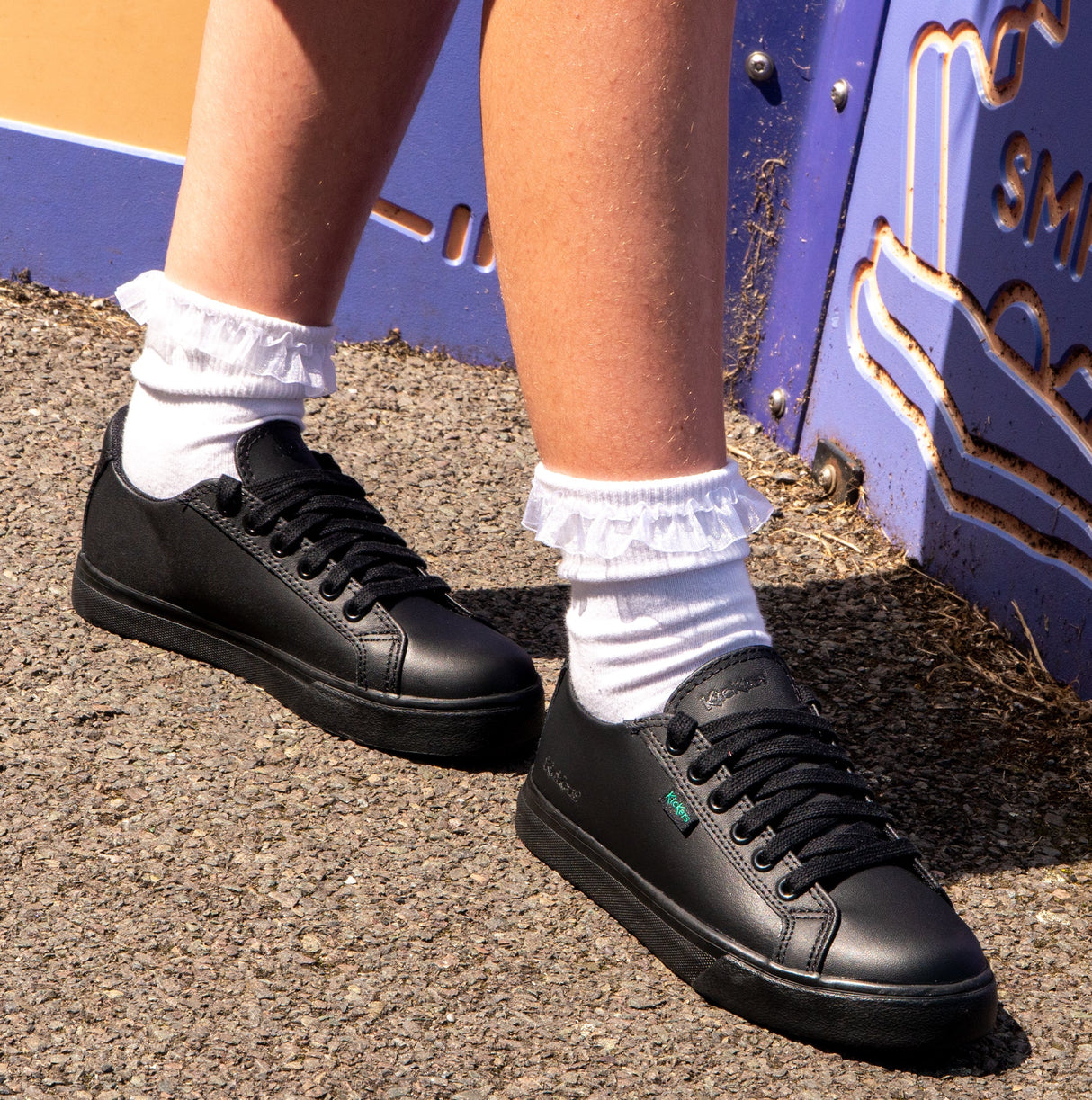 Kickers 116747 TOVNI LACER VEGAN Unisex School Shoes Black