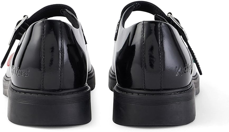 Kickers 116233 FINLEY MJ Girls School Shoes Patent Black