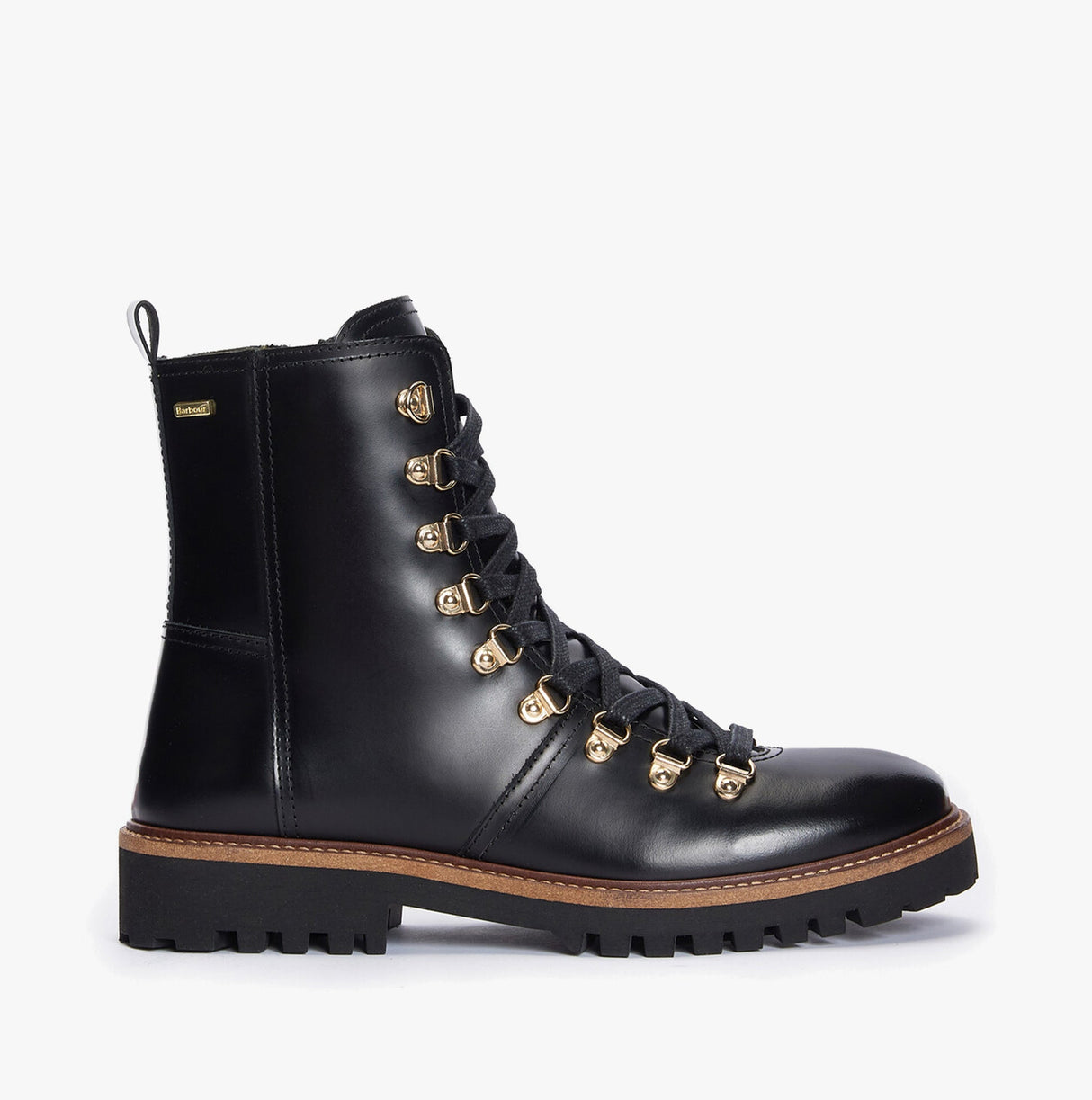 Barbour BLAKE Womens Hiker Boots Black Polido