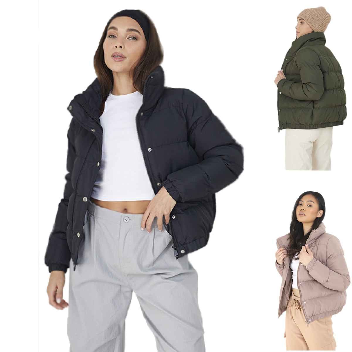 Ladies Brave Soul Slaypeach Puffer Jacket-0