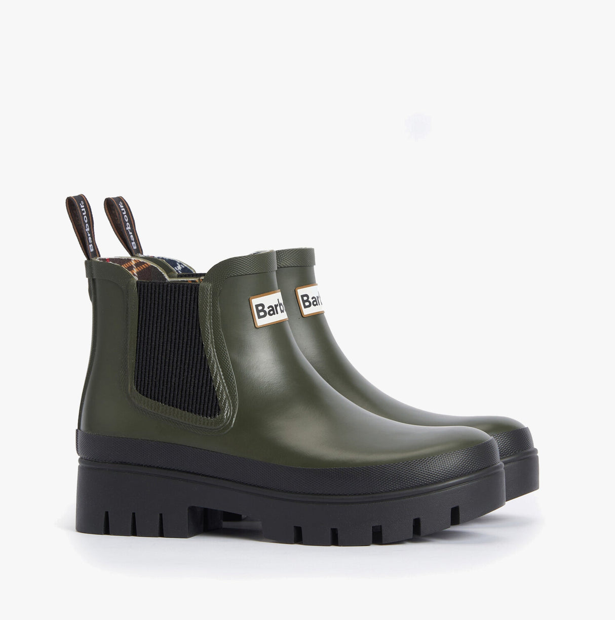 Barbour HALTON Womens Chelsea Wellies Olive/Black