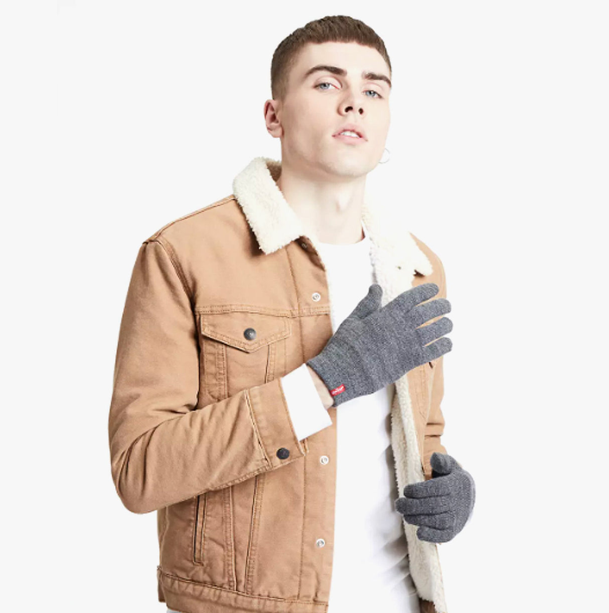 Levi's BEN TOUCH SCREEN GLOVES Mens Regular Grey