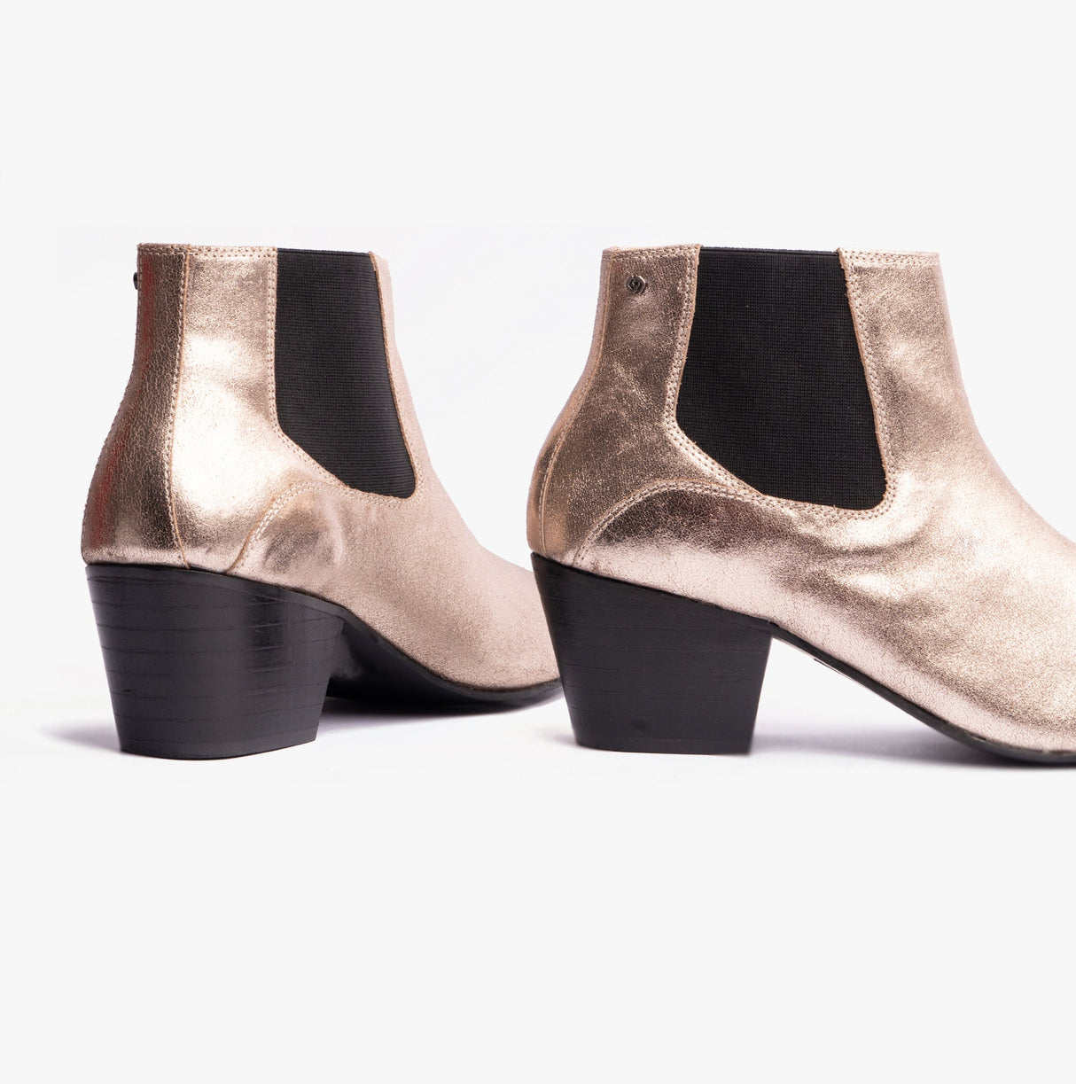 Club Cubano McCARTNEY Mens Cuban Heel Boots Gold Foil