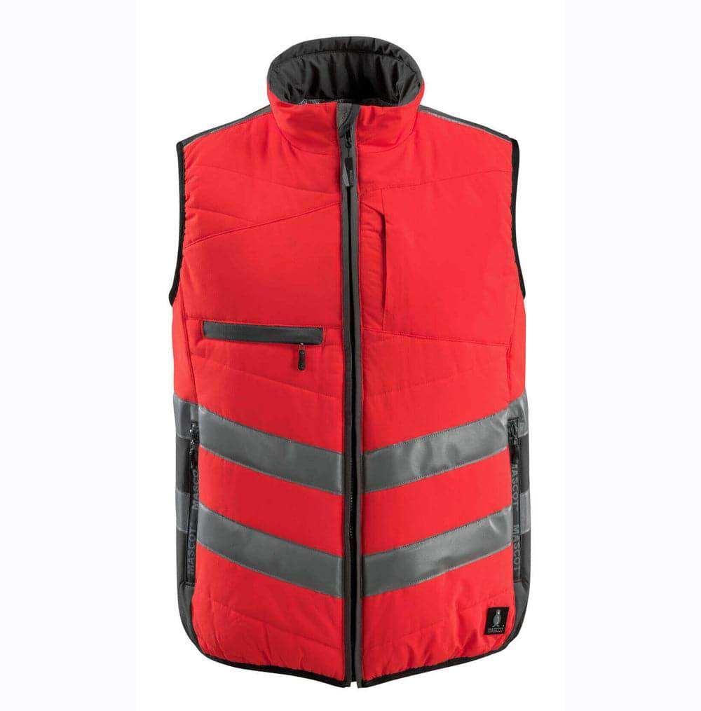 Mascot 15565 Water Repellent Padded Gilet Bodywarmer Hi-Vis Red/Dark Anthracite Large