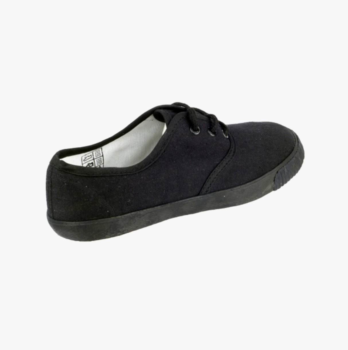 Mirak 6061 Unisex Canvas Lace Plimsolls Black