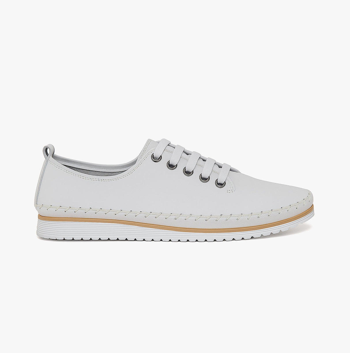Mod Comfys L988G 5-Eye Lace Womens Leather Shoes White