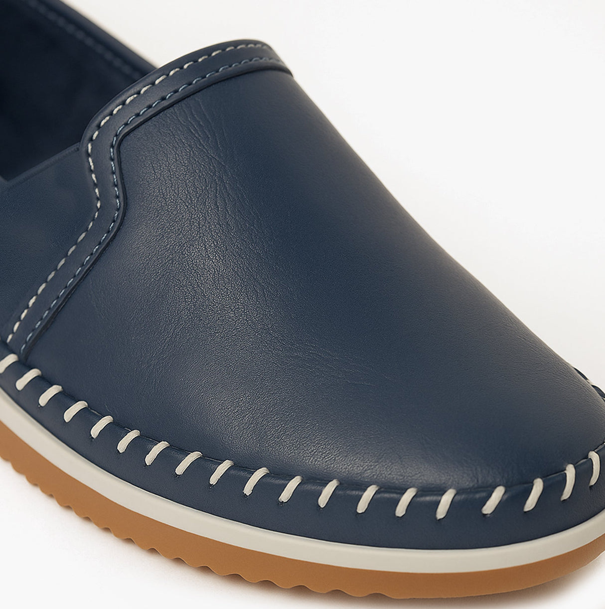 Mod Comfys L990NC Womens Soft Leather Slip-On Shoes Navy