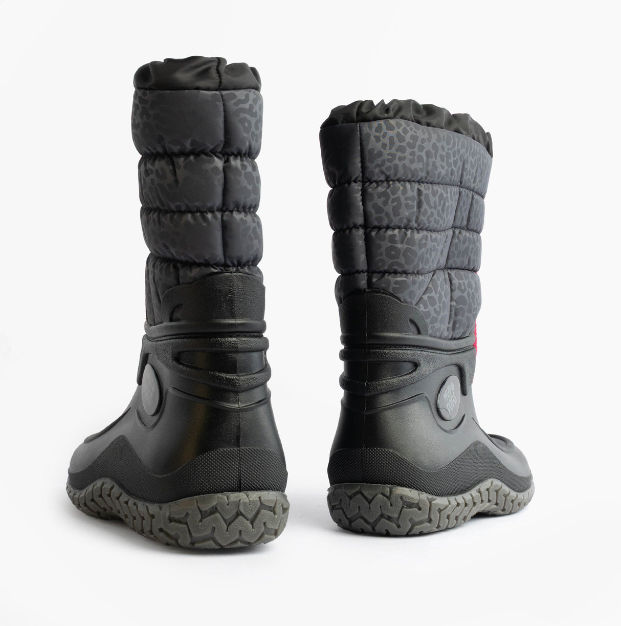 Mud Dogs NORDIC Womens Warm Lined Boots Black/Pink Leopard