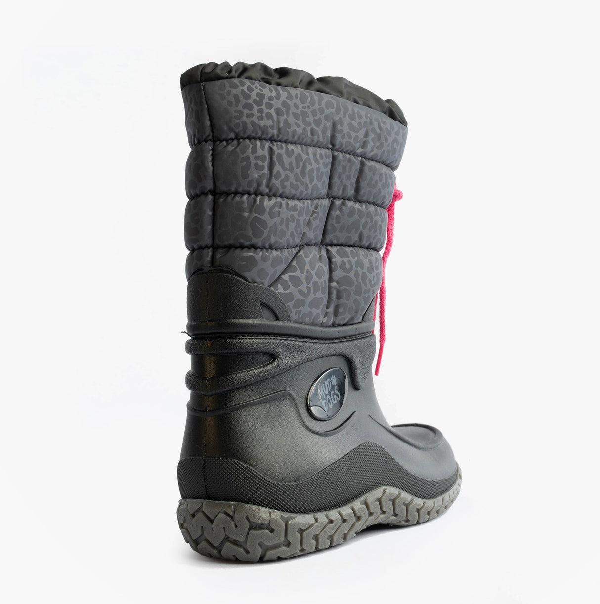 Mud Dogs NORDIC Womens Warm Lined Boots Black/Pink Leopard