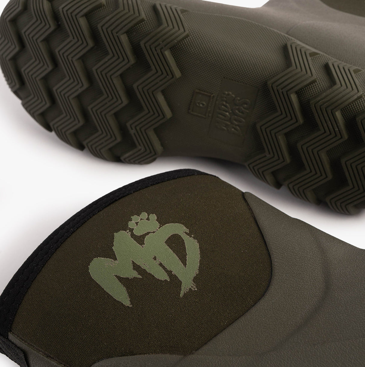 Mud Dogs RUTLAND SHORT Unisex Neoprene Wellies Olive