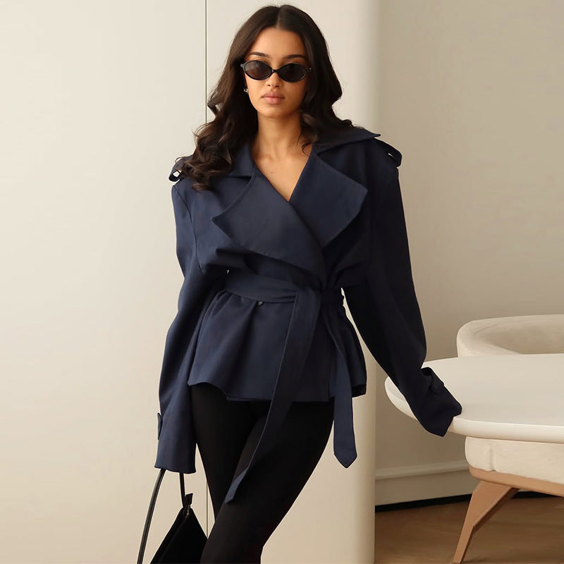 Fashion Waist-Controlled Long-Sleeved Coat