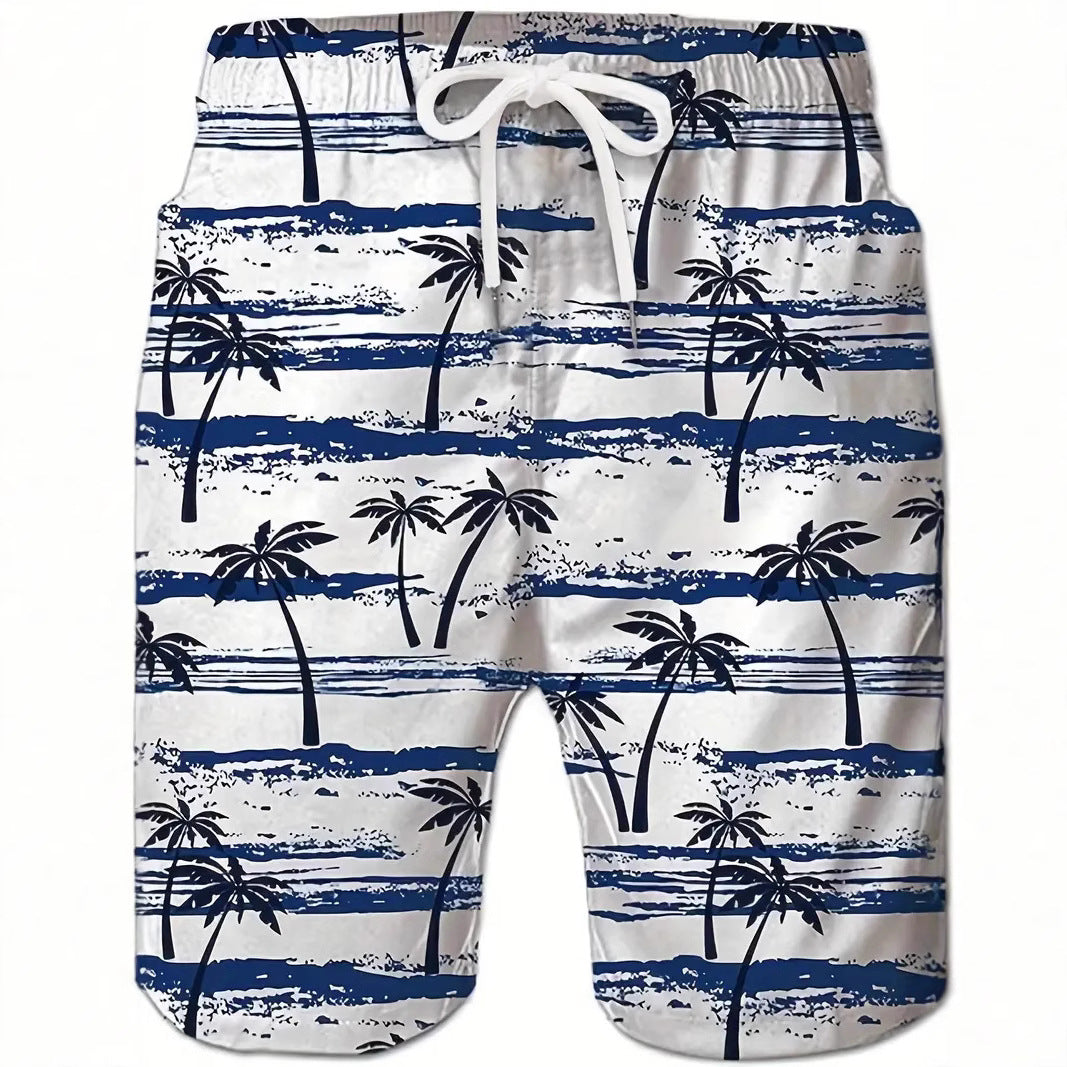 Men's Fashion Beach Coconut Tree Pattern Printed Shorts