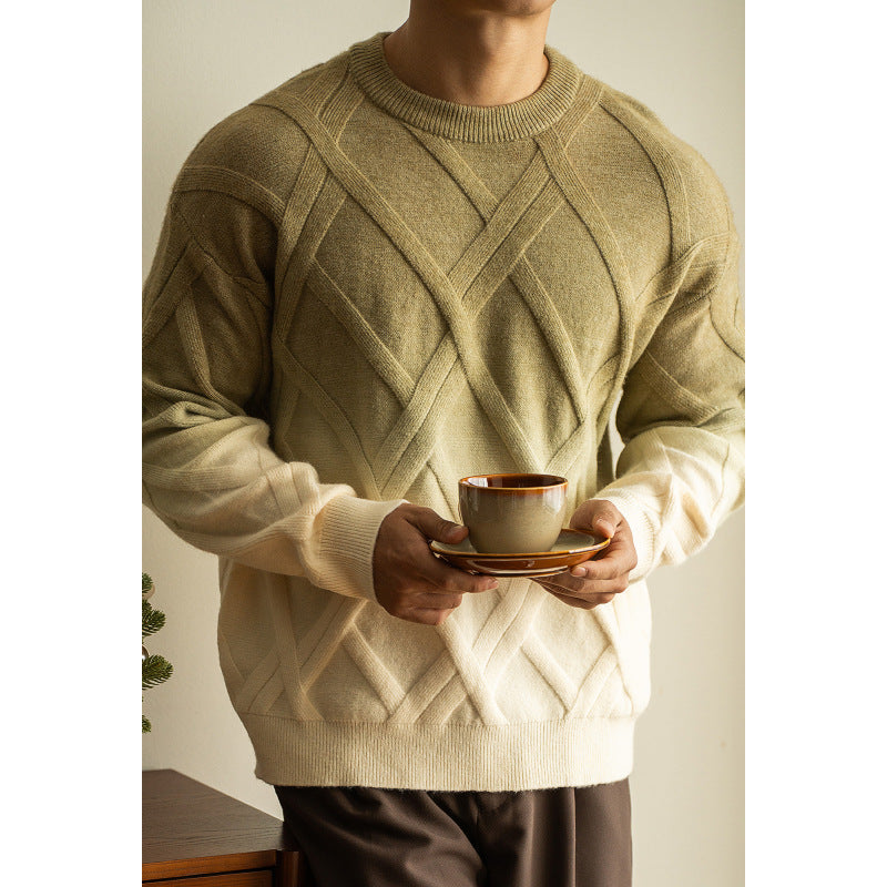 Diamond Lattice Sweater - Gradient Loose